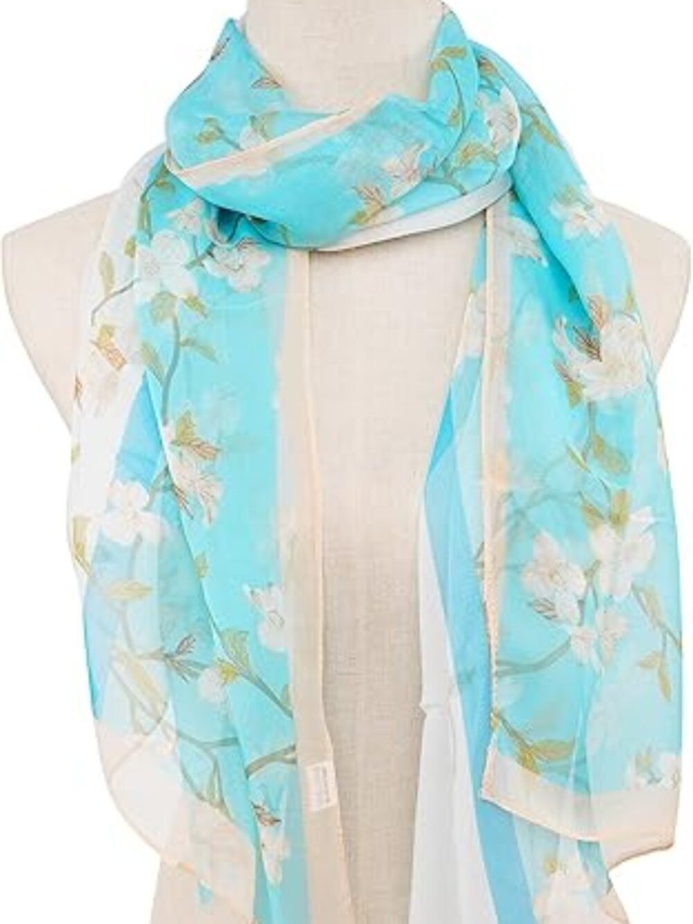 Women's Summer Shawl Scarf Wrap Beautiful Floral Pattern‎ Lightweight New !!